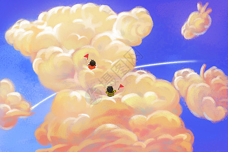 六一云朵系列之漫步云端背景图片