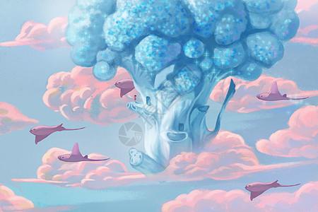 天空之鱼素材六一云系列之蔬菜王国插画