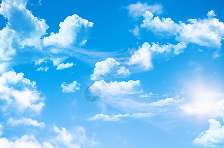 清新空气蓝天白云背景设计图片