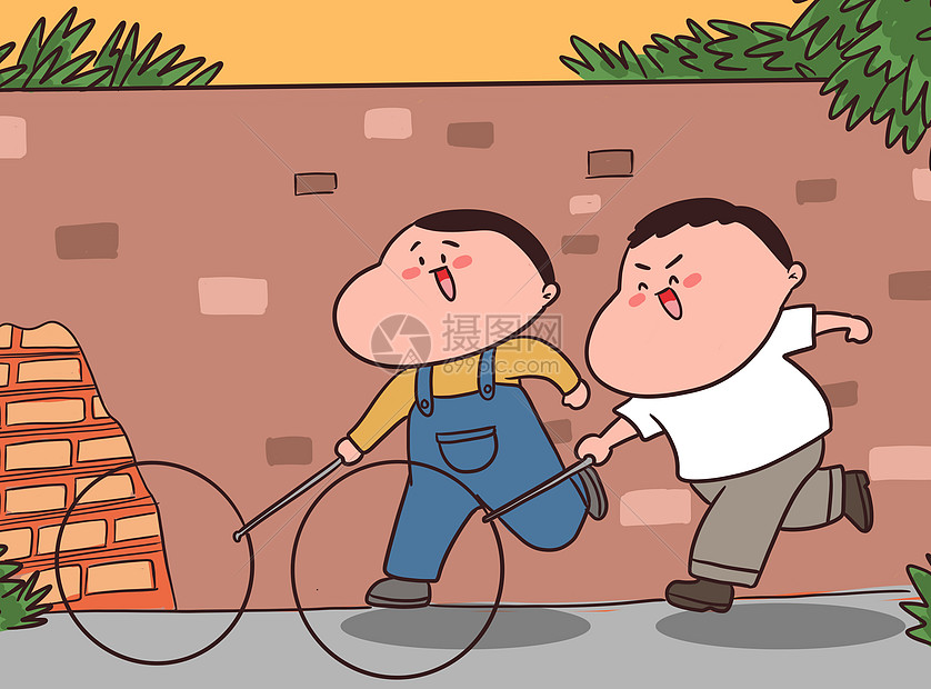 儿童节童年回忆滚铁圈