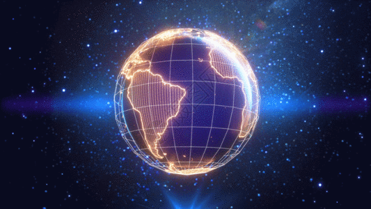 线光科技光感三维数字地球动画背景视频GIF高清图片
