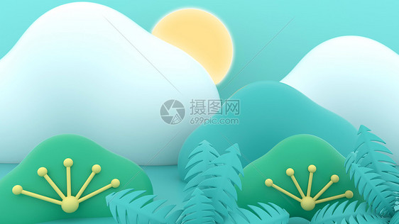 C4D三维夏日场景图片