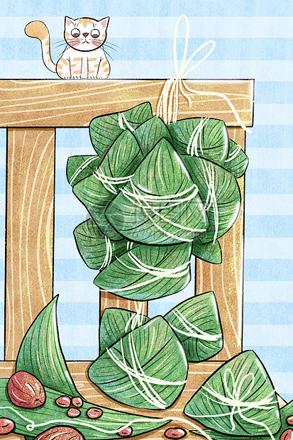 端午节手绘粽子插画