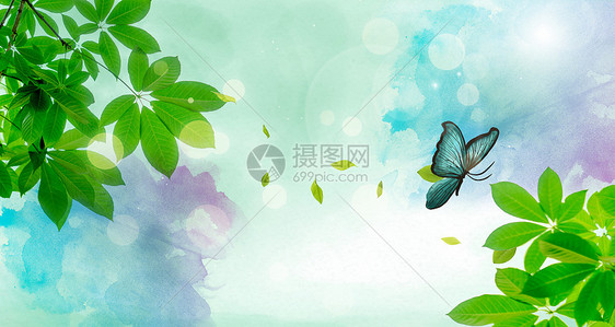 绿色清新春天背景图片