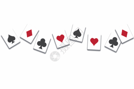 手绘扑克牌装饰分割线GIF图片