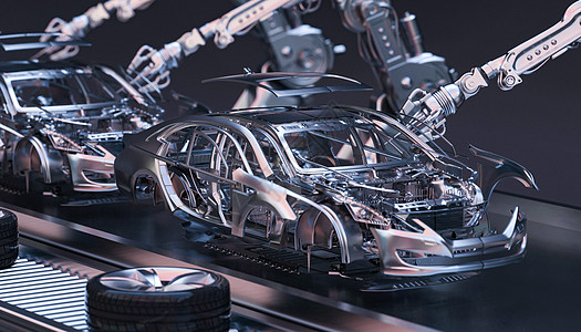 自动化机械臂汽车制造场景设计图片