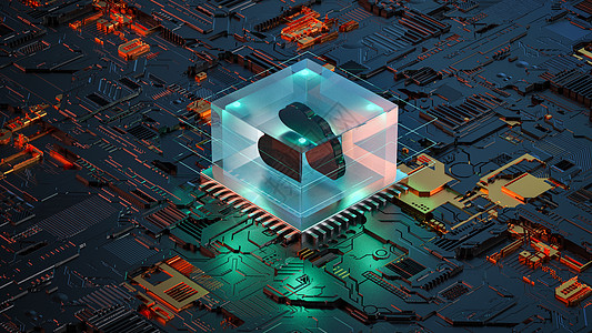 创意科技芯片云场景图片素材