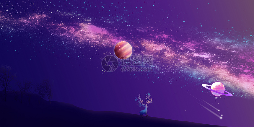 小清新梦幻星空背景图片素材 正版创意图片 摄图网