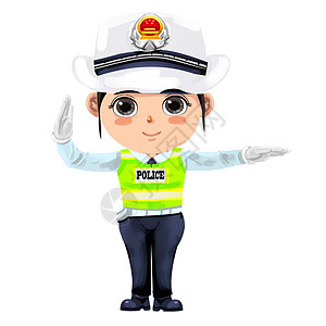 交警姐姐指挥交通图片素材
