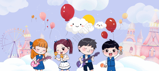 配图高清图片时尚六一儿童节促销展板高清图片六一儿童节字体设计高清