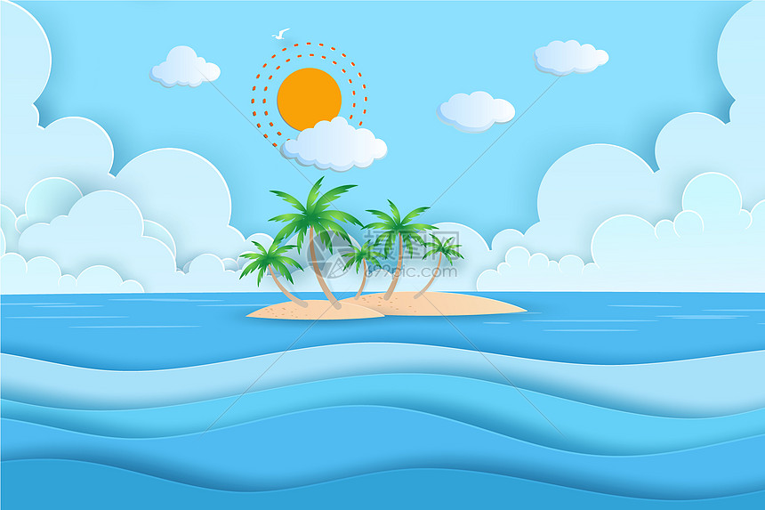 夏日剪纸风图片素材 正版创意图片 摄图网 夏日剪纸风图片素材 正版创意图片 摄图网