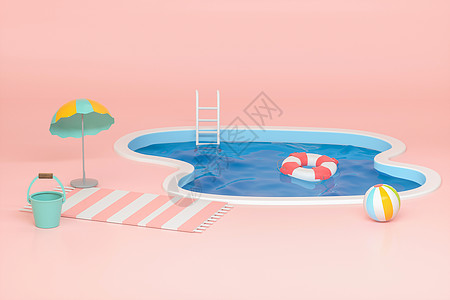 泳池俯视夏日创意泳池设计图片