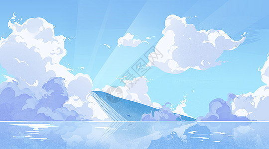 夏日鲸星空幻想插画插画图片下载 正版图片 摄图网