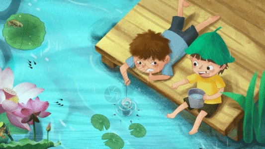 清凉一夏唯美淸新夏天背景视频gif图片素材