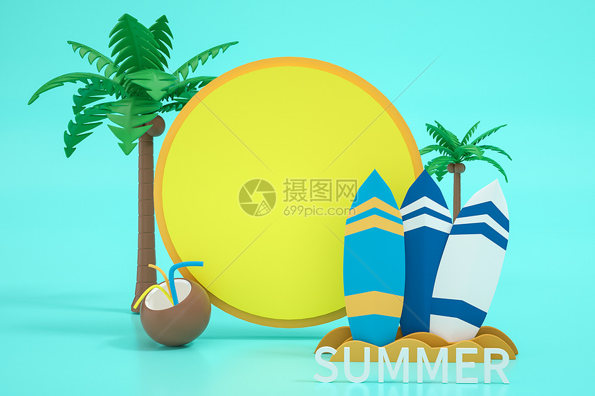 C4D创意夏日场景图片