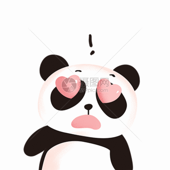 卡通熊猫震惊表情GIF图片