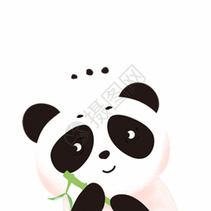 墙贴卡通熊猫无语表情GIF高清图片