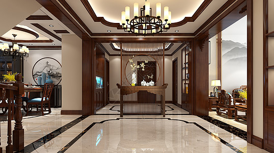 中式客厅中式玄关设计图片