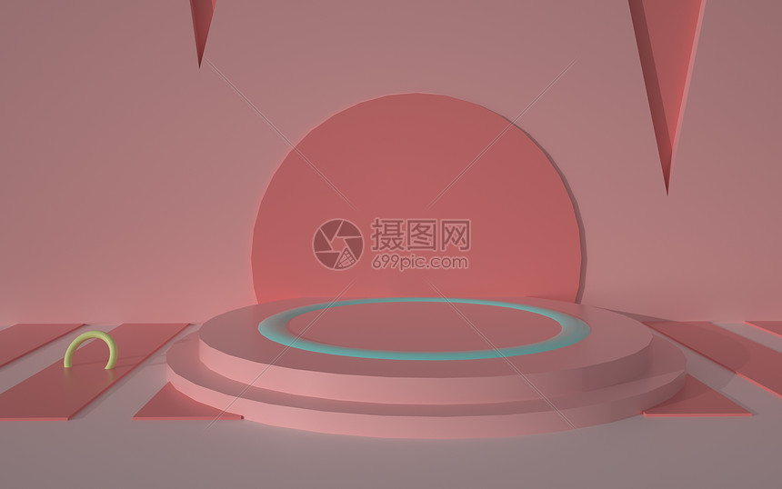 3D简约几何场景图片