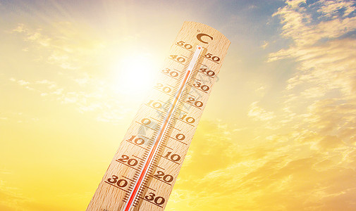 夏日的太阳高温预警设计图片