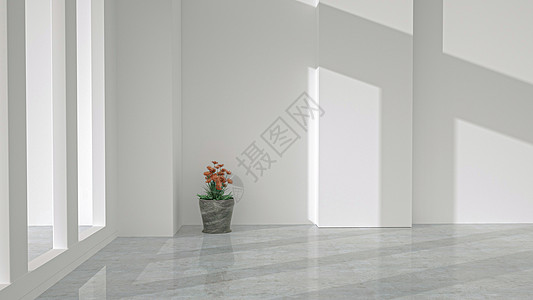白色窗户极简室内空间设计图片