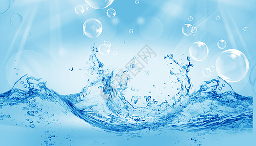 蓝色水波素材水花背景设计图片