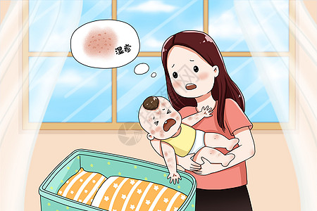 慢性湿疹婴儿湿疹插画