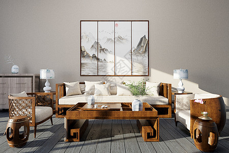 时尚中国风中式客厅设计图片