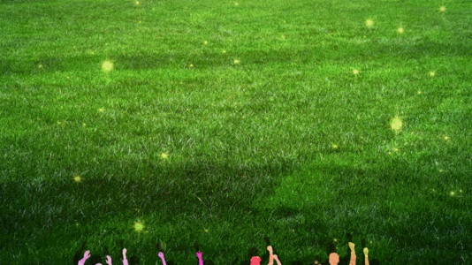 清新同学会剪影毕业季绿色标题gif图片