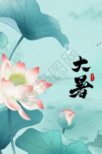 二十四节气之大暑节日宣传海报gif图片素材
