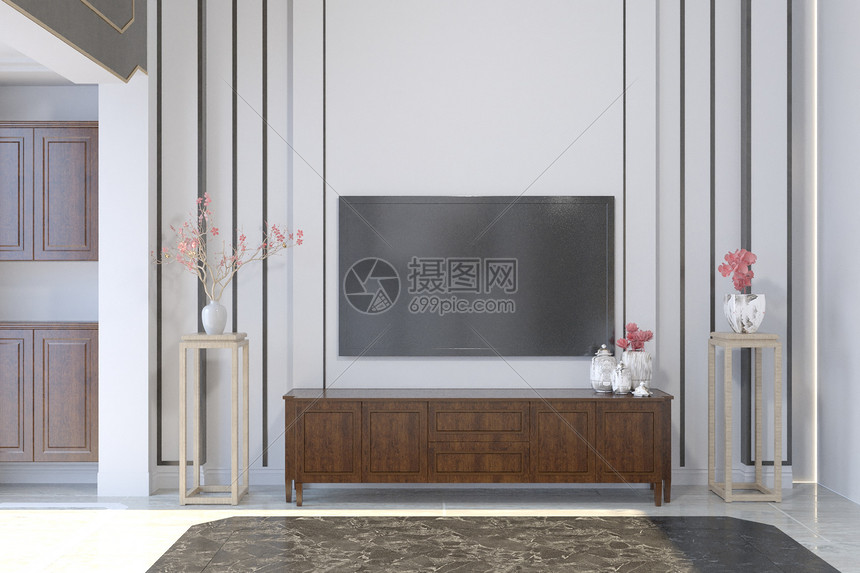 中式电视柜图片