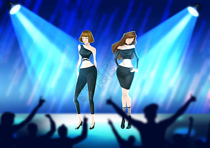 酷炫t台场景照片  |夏季女装时装周模特秀场t台背景  |大气黑色夸间