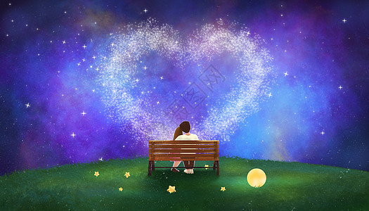 情侣坐在椅子上看星空图片