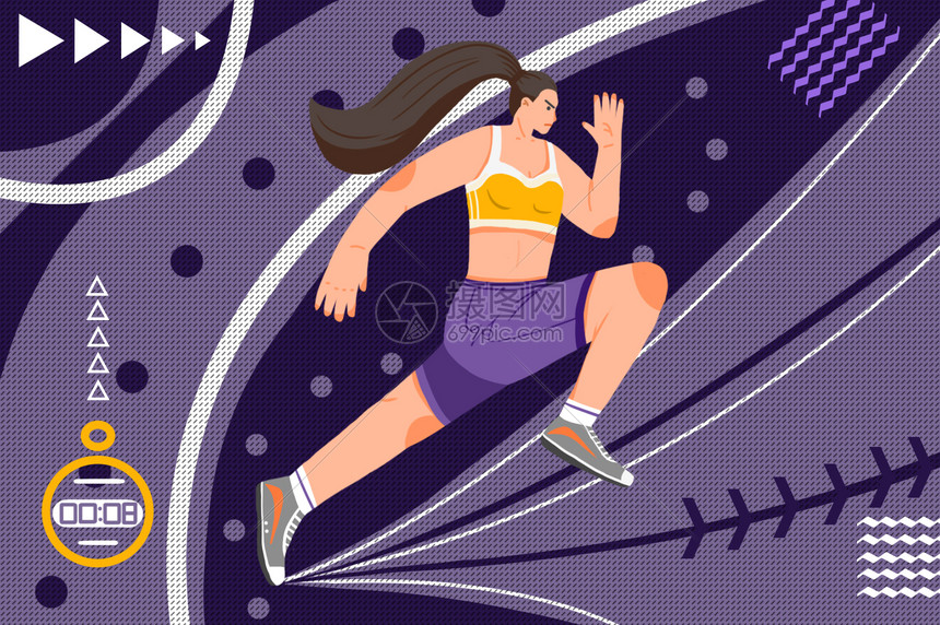 全民健身日运动跑步的女生图片