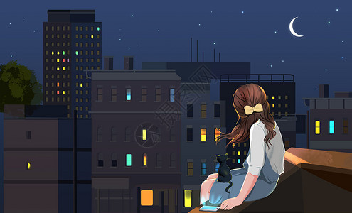 城市夜晚孤独的夜景背景图片