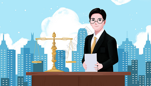 律师插画全国律师咨询日高清图片