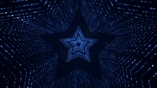 五角星穿梭粒子背景GIF图片