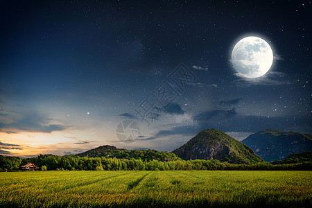 中秋节背景皓月当空设计图片