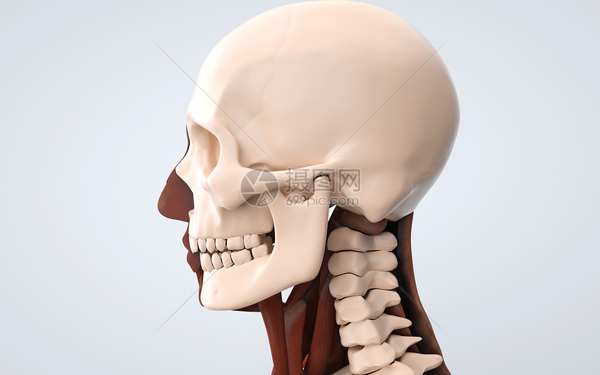 人体面部骨骼肌肉组织图片