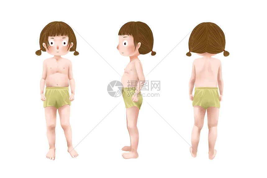 儿童人体结构三视图
