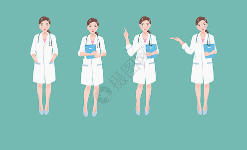 医院医学女护士形象插画图片