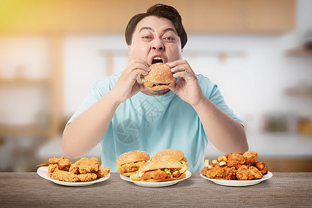 吃饭的胖子饮食健康设计图片