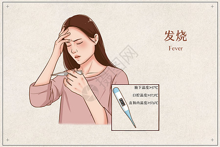 蛱蝶科发烧医疗插画插画