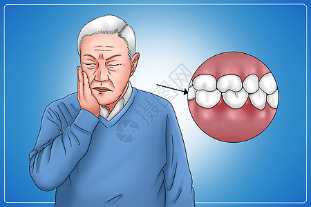 糖尿病症状牙龈反复发炎医疗插画图片