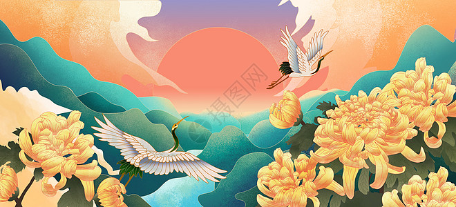 重阳节中国风插画图片