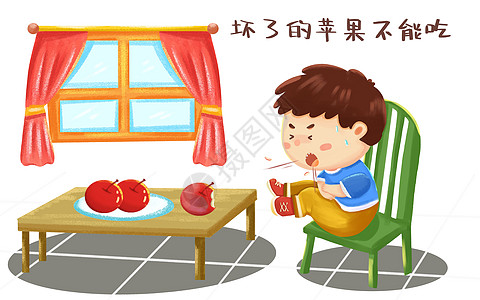 食物中毒儿童插画图片