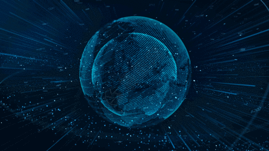 蓝色科技球体地球GIF图片