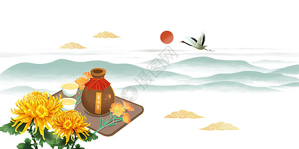中国风重阳节背景背景图片