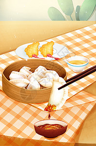 冬天美食饺子背景图片