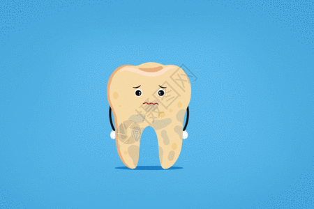 牙齿护理扁平插画GIF图片